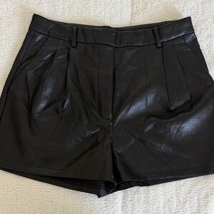 Wilfred Black High Waist Leather Shorts